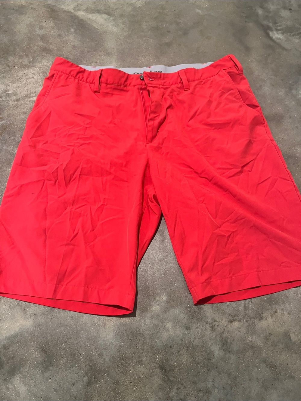 adidas Men's Bright Red Flat-Front Performance Shorts